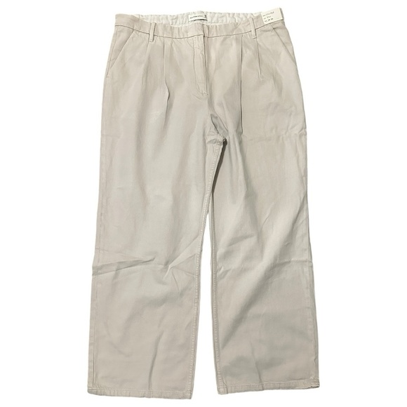 Abercrombie and Fitch Wide Leg Hi Rise Cream colored Jeans 90s vintage 18 - Picture 4 of 6